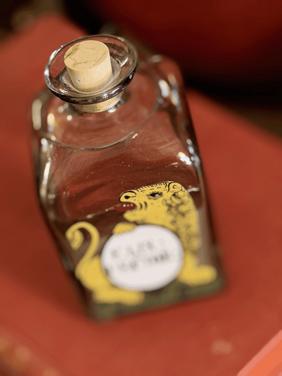 19th Century Hand Painted Apothecary Jar with Lion