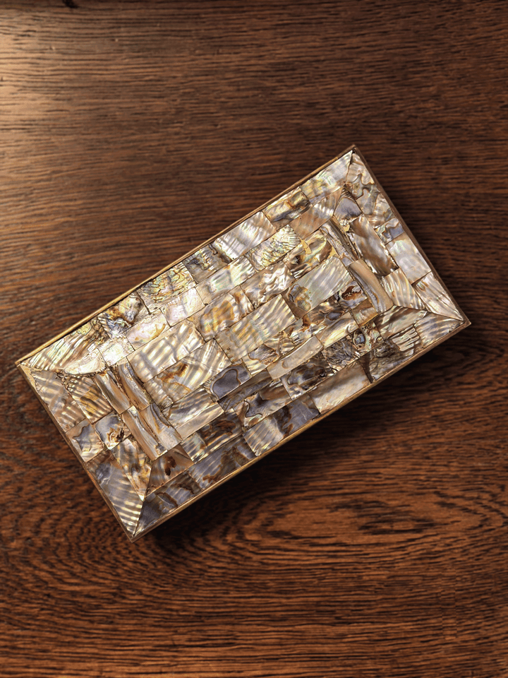 Abalone Shell & Brass Trinket Box