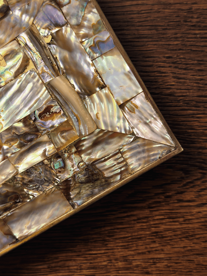 Abalone Shell & Brass Trinket Box