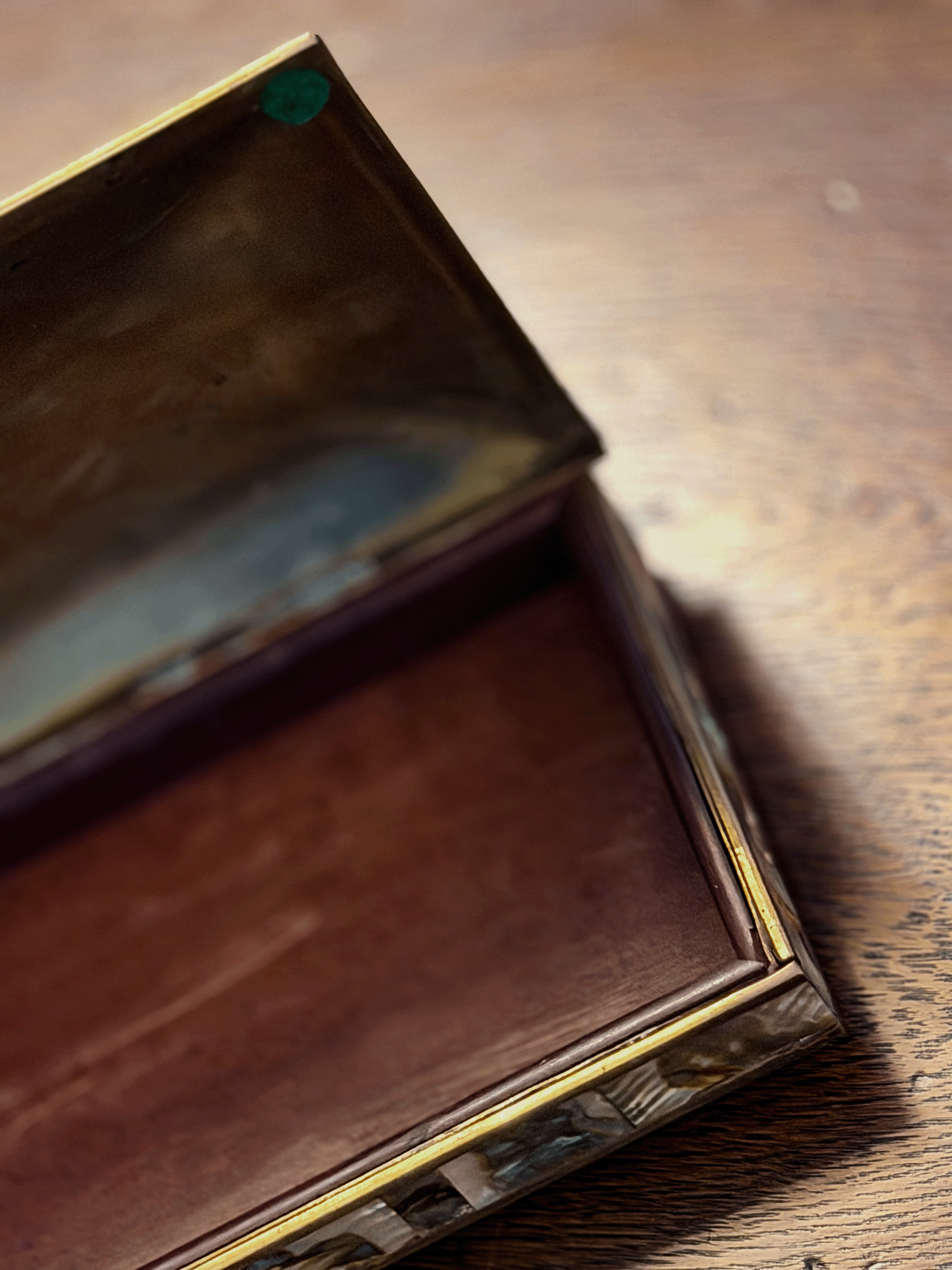 Abalone Shell & Brass Trinket Box