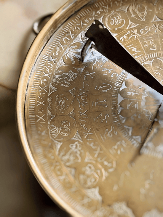 Antique Brass Sundial and Compass