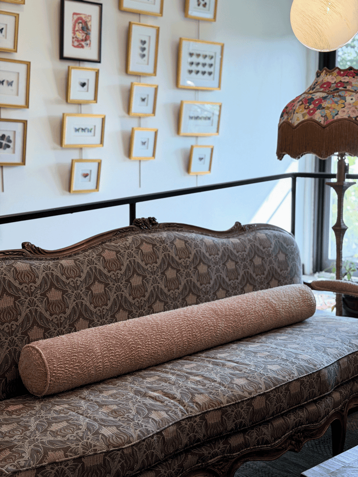 Blush & Gold, Velvet - Bolster Pillow