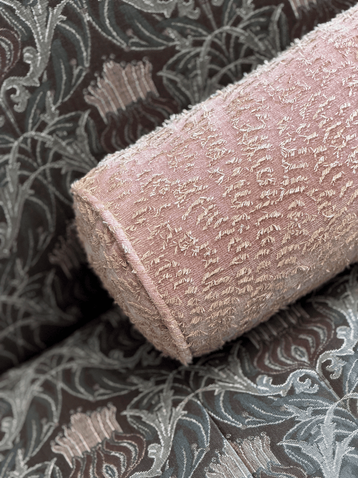 Blush & Gold, Velvet - Bolster Pillow