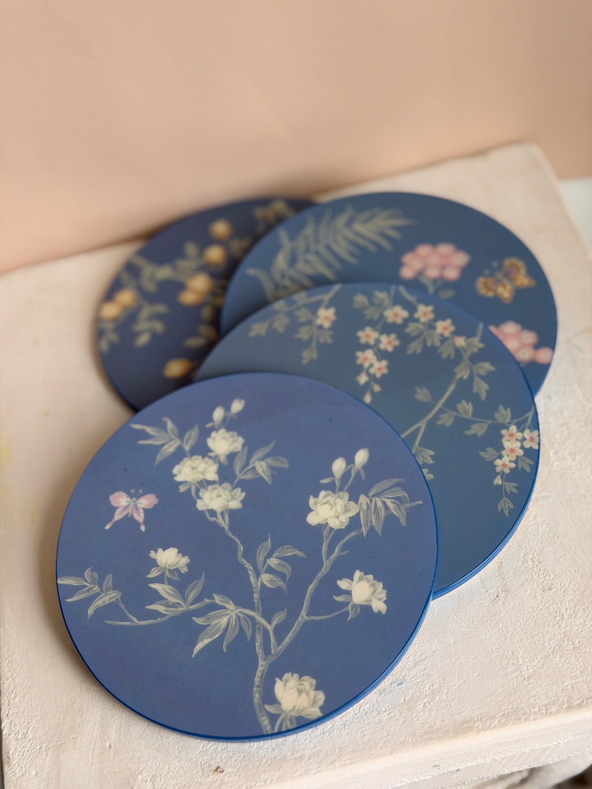 Chinoiserie Coasters, Set of 4
