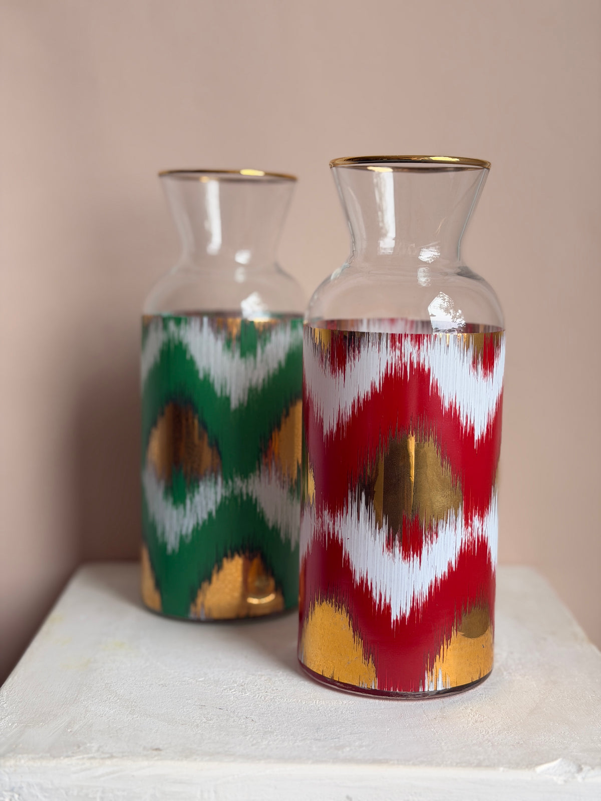 Glass Carafe with Gold Accents