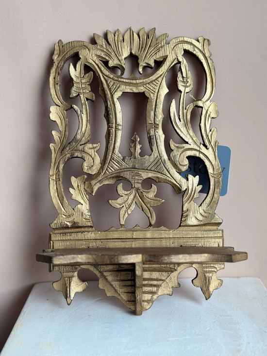 Gilded Wooden Wall Console Shelf