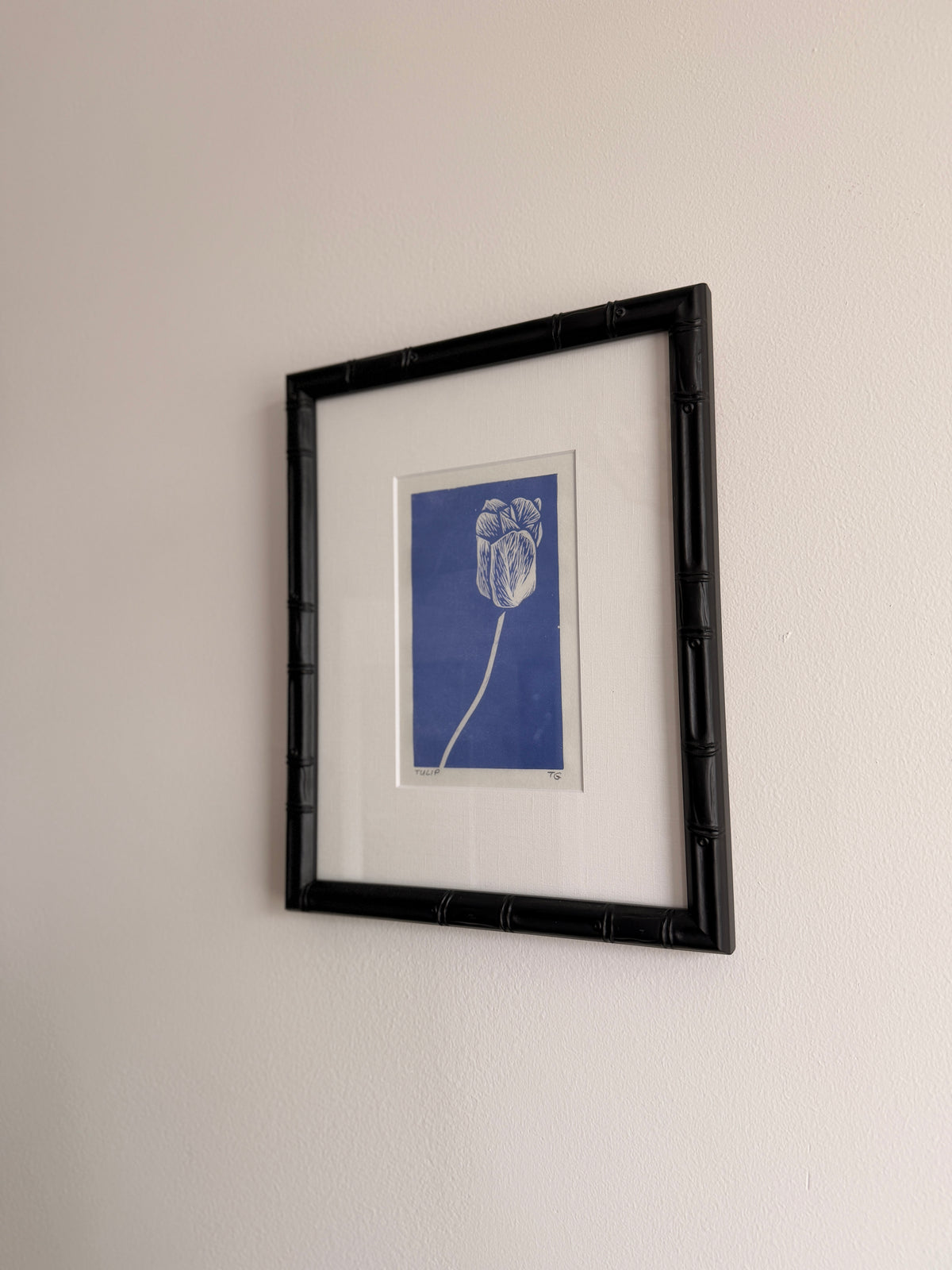 Blue Tulip Block Print