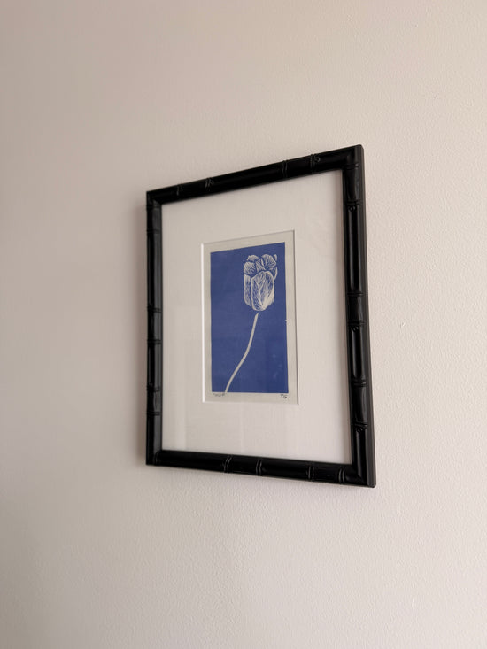 Blue Tulip Block Print