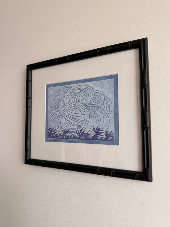 Windy Morning in Blue, Block Print