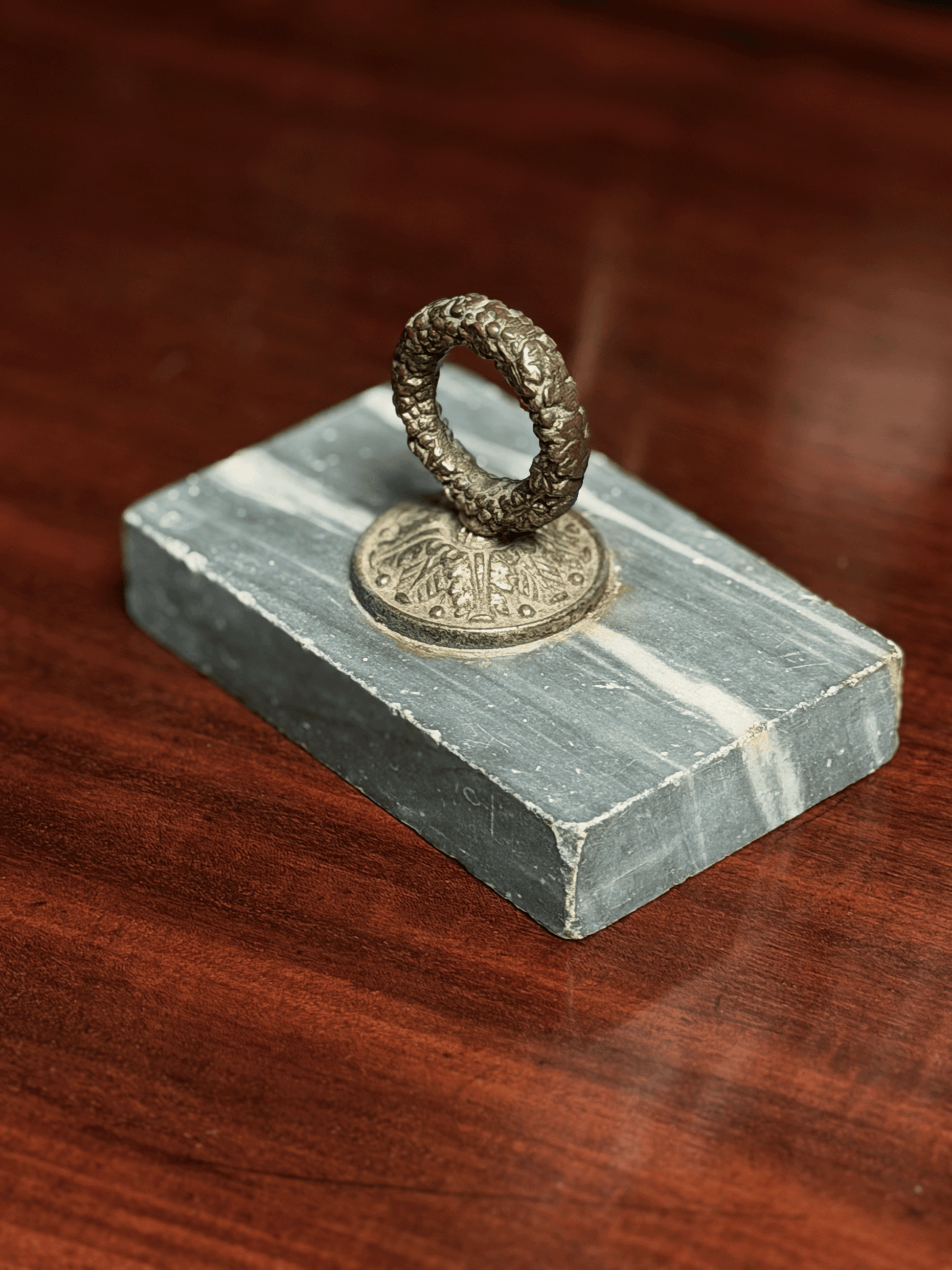 Marble and Brass Paperweight