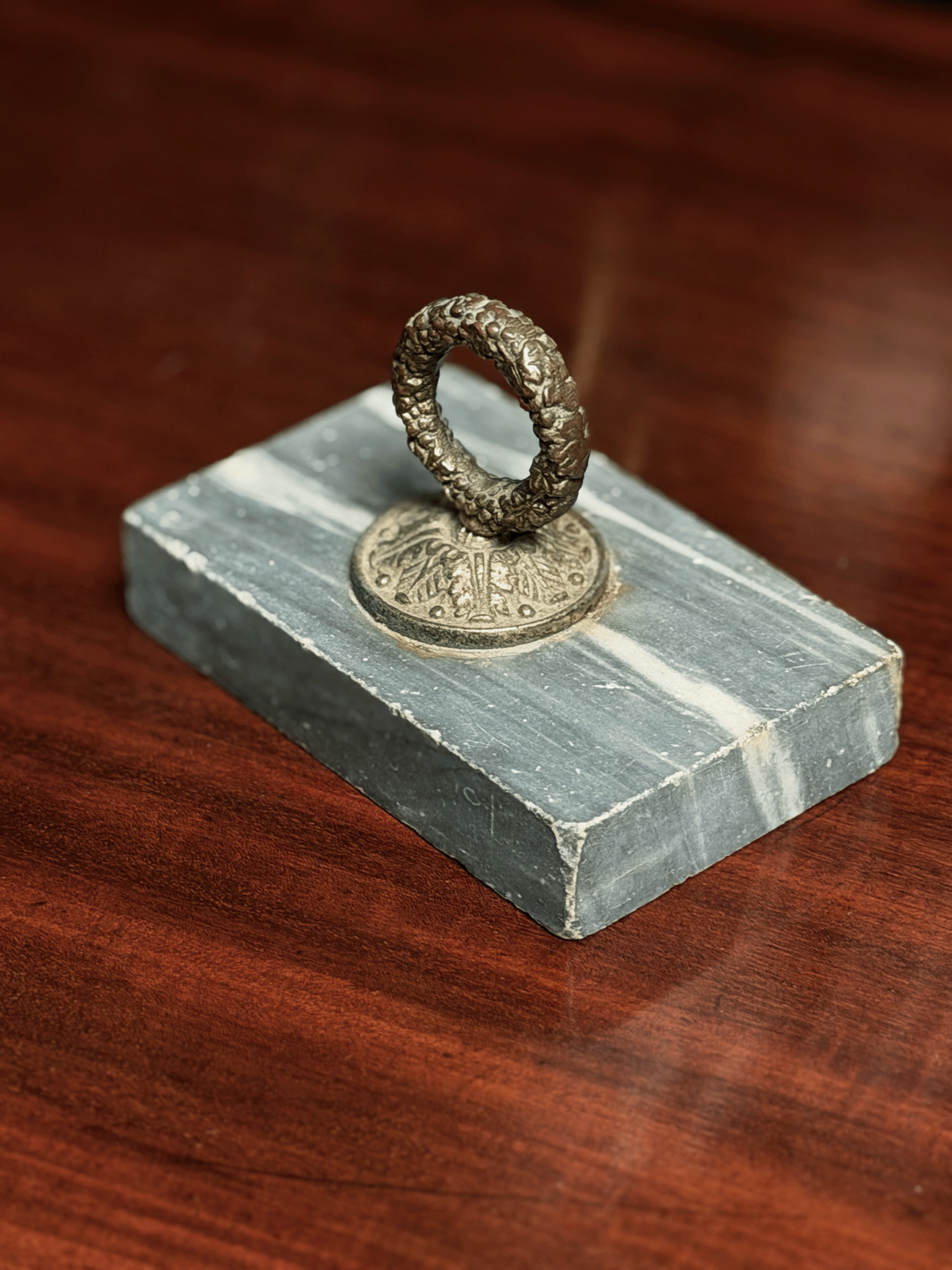 Marble and Brass Paperweight