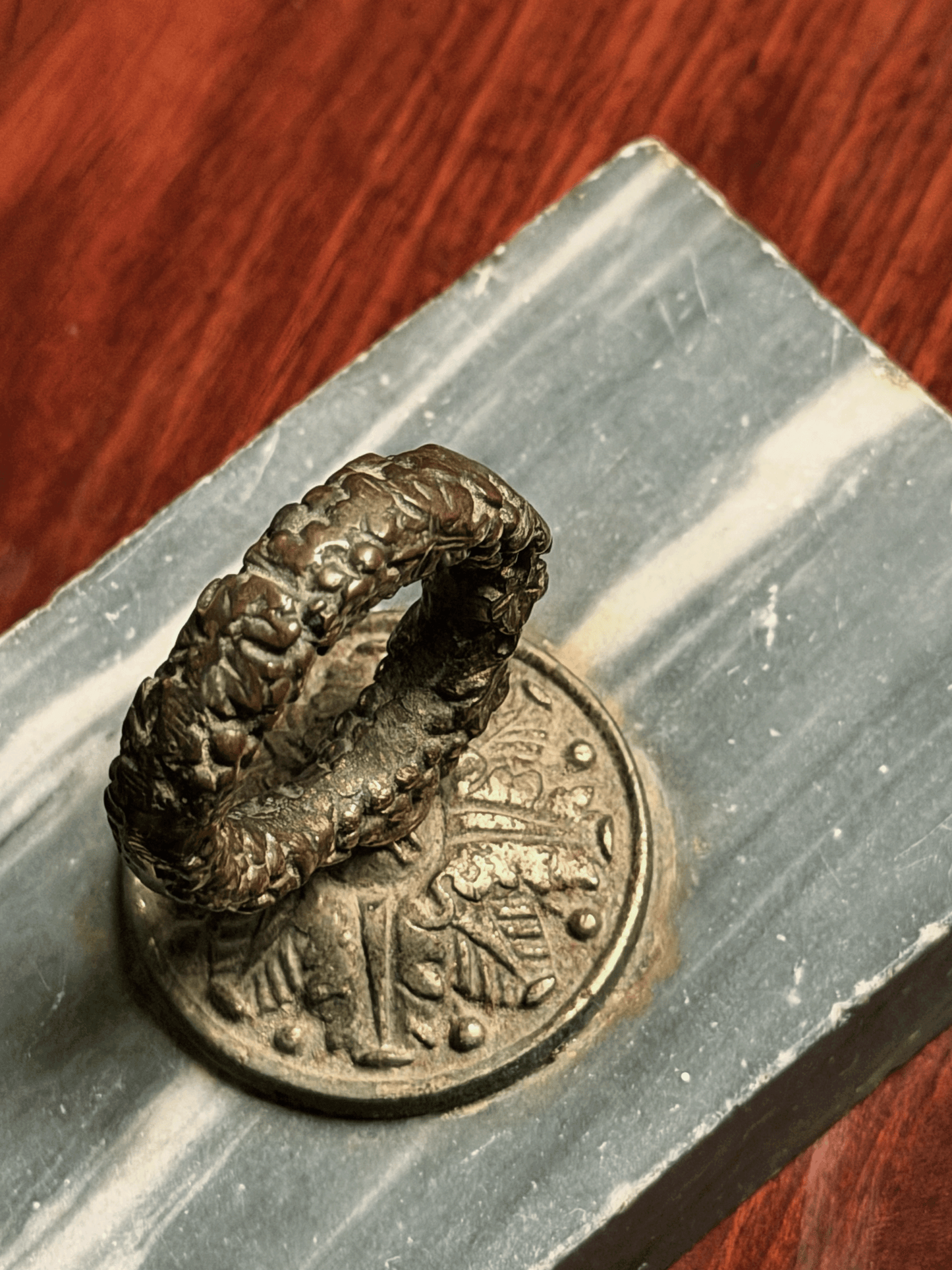 Marble and Brass Paperweight