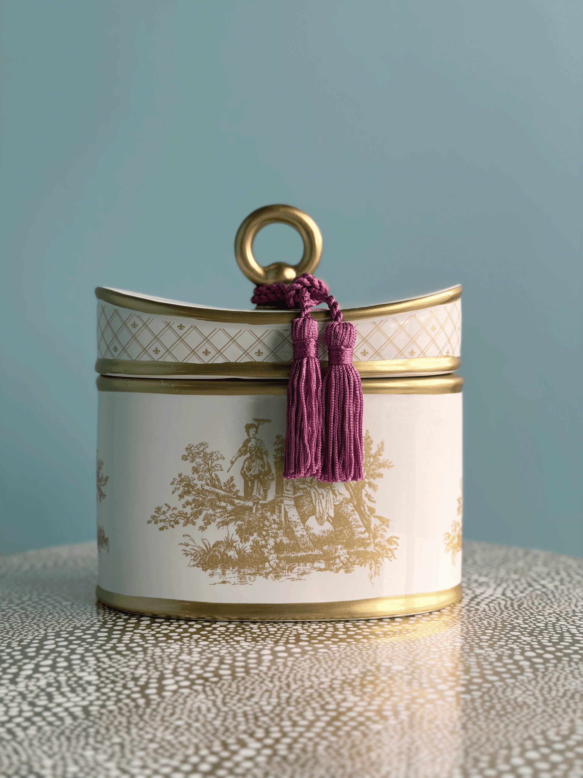 Velvet Orchid Toile Two-Wick Candle