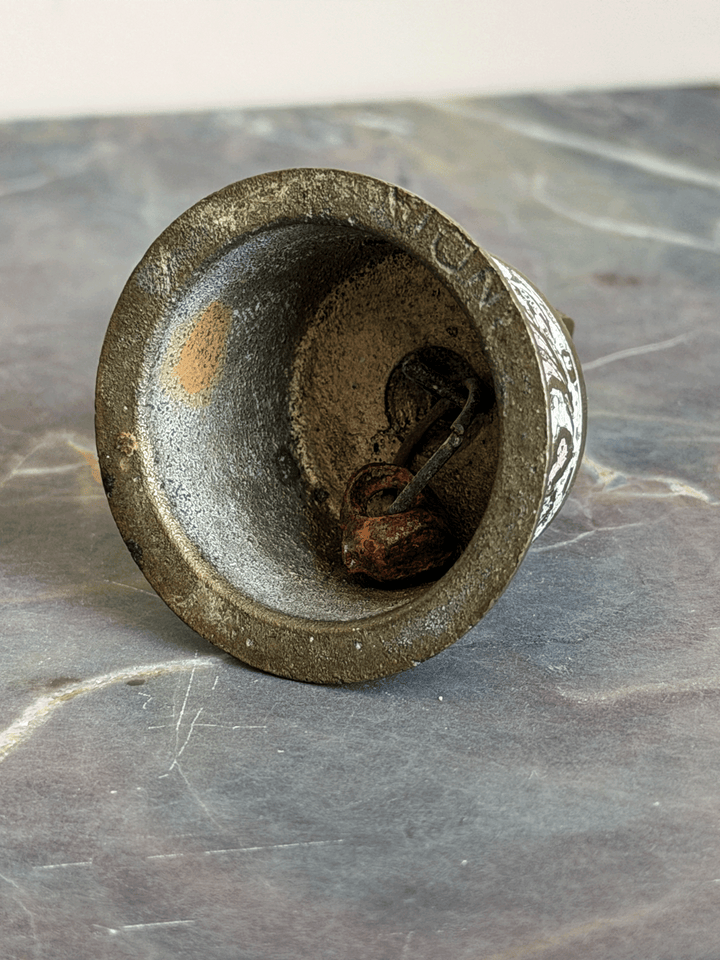 Vintage Miniature Brass Etched Champlevé Bell