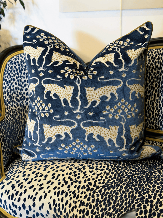 Woodland Leopard, Sapphire – Euro Pillow