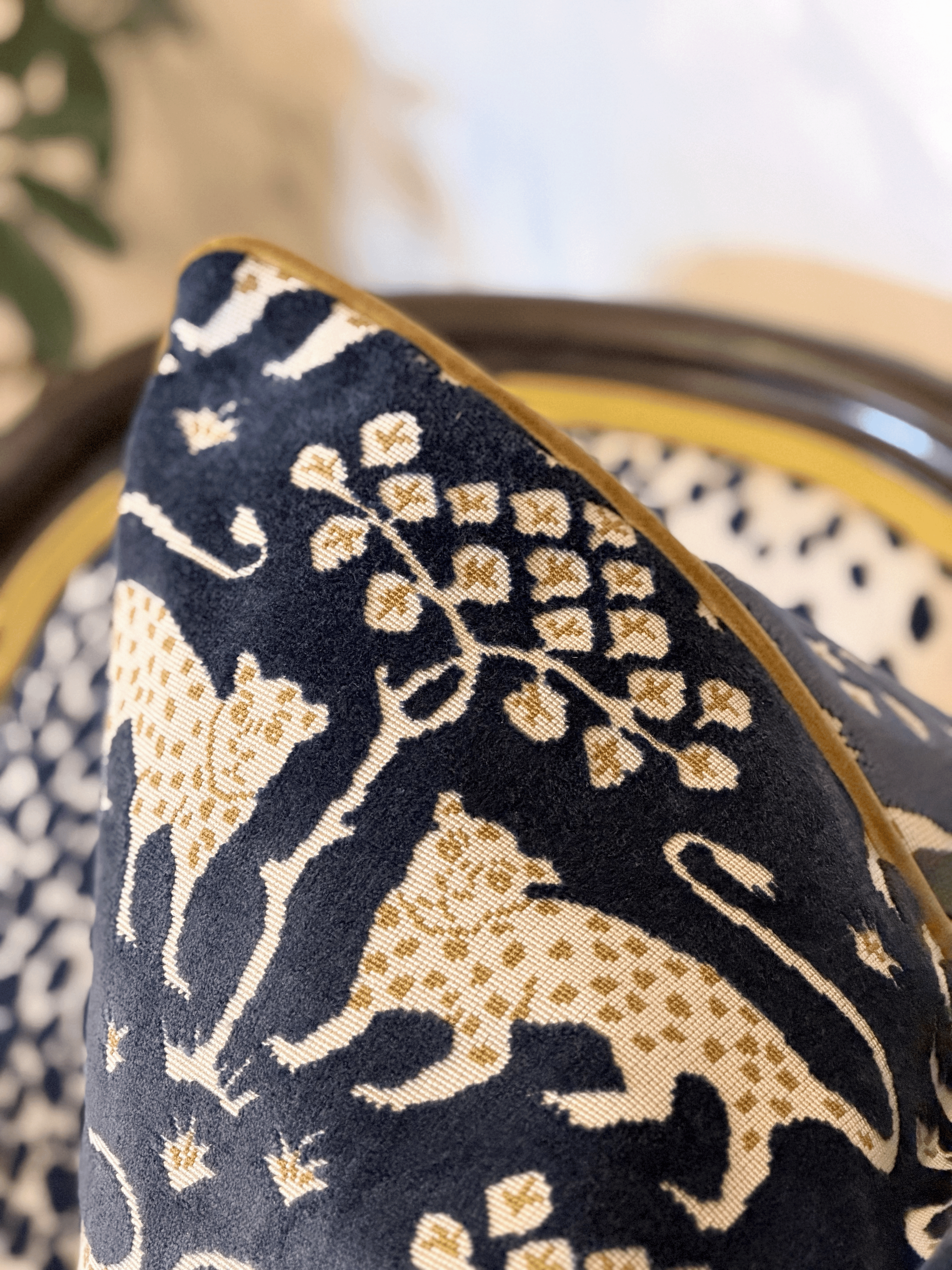 Woodland Leopard, Sapphire – Euro Pillow