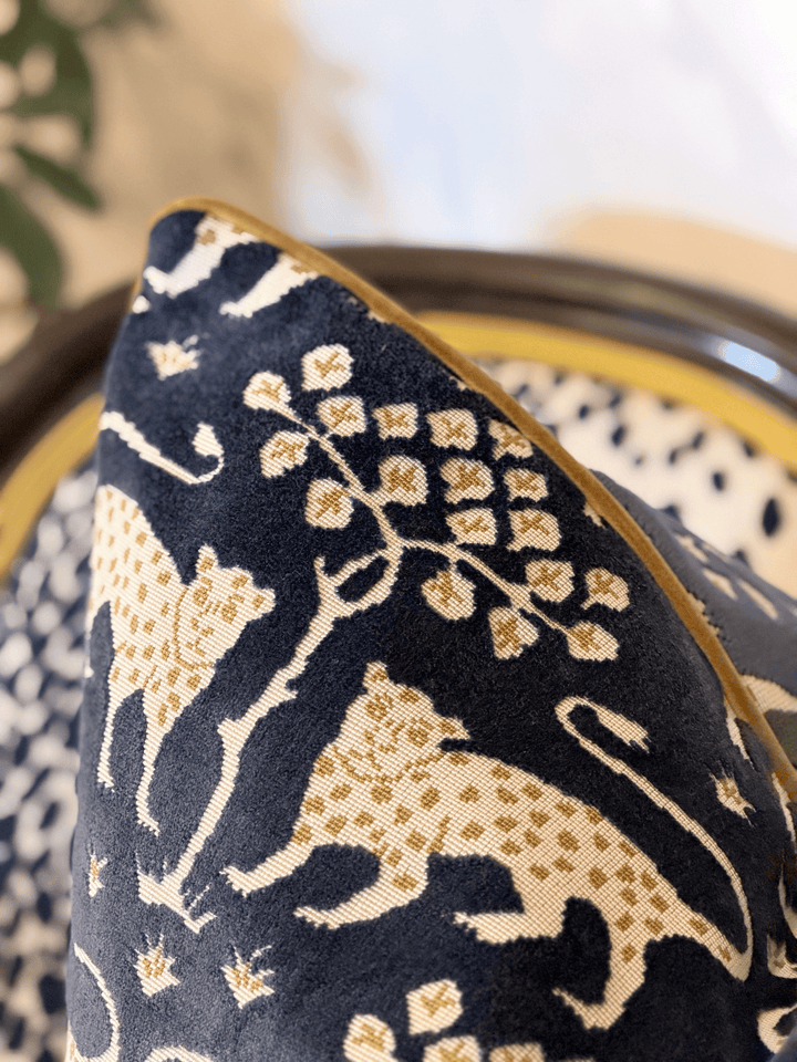 Woodland Leopard, Sapphire – Euro Pillow