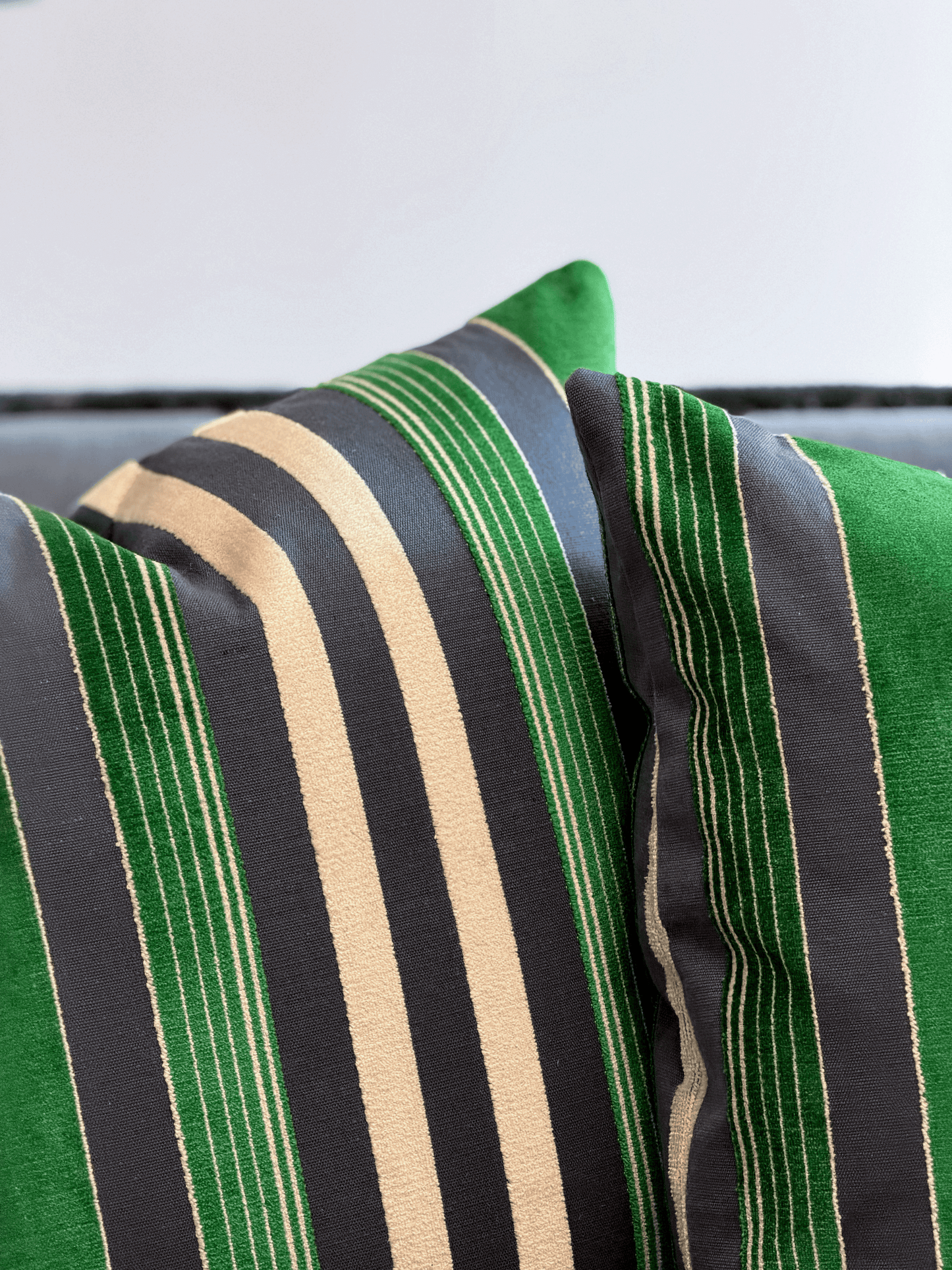 Cayman Bold Stripes, Emerald – Large Throw Pillow