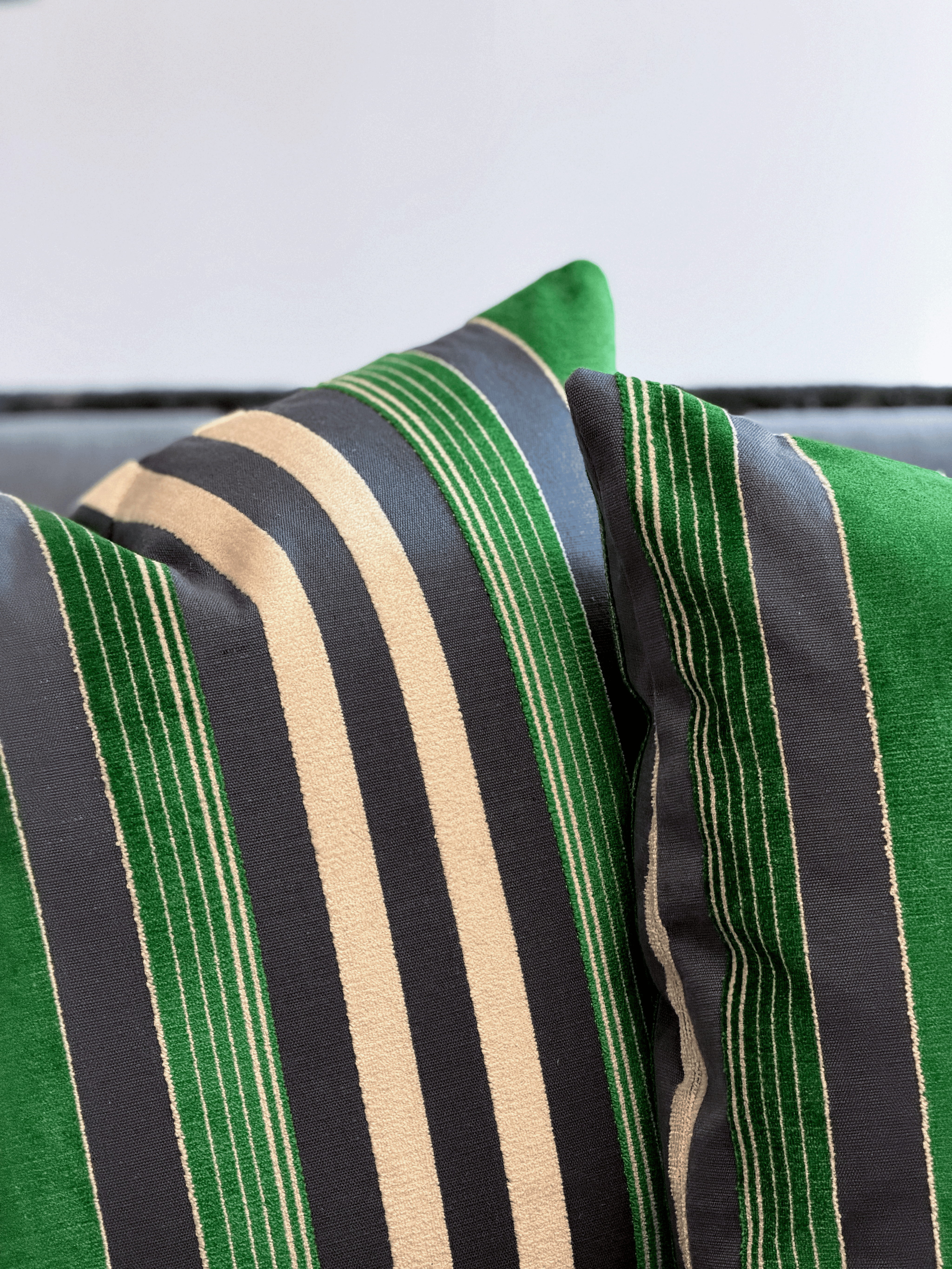 Cayman Bold Stripes, Emerald – Large Throw Pillow
