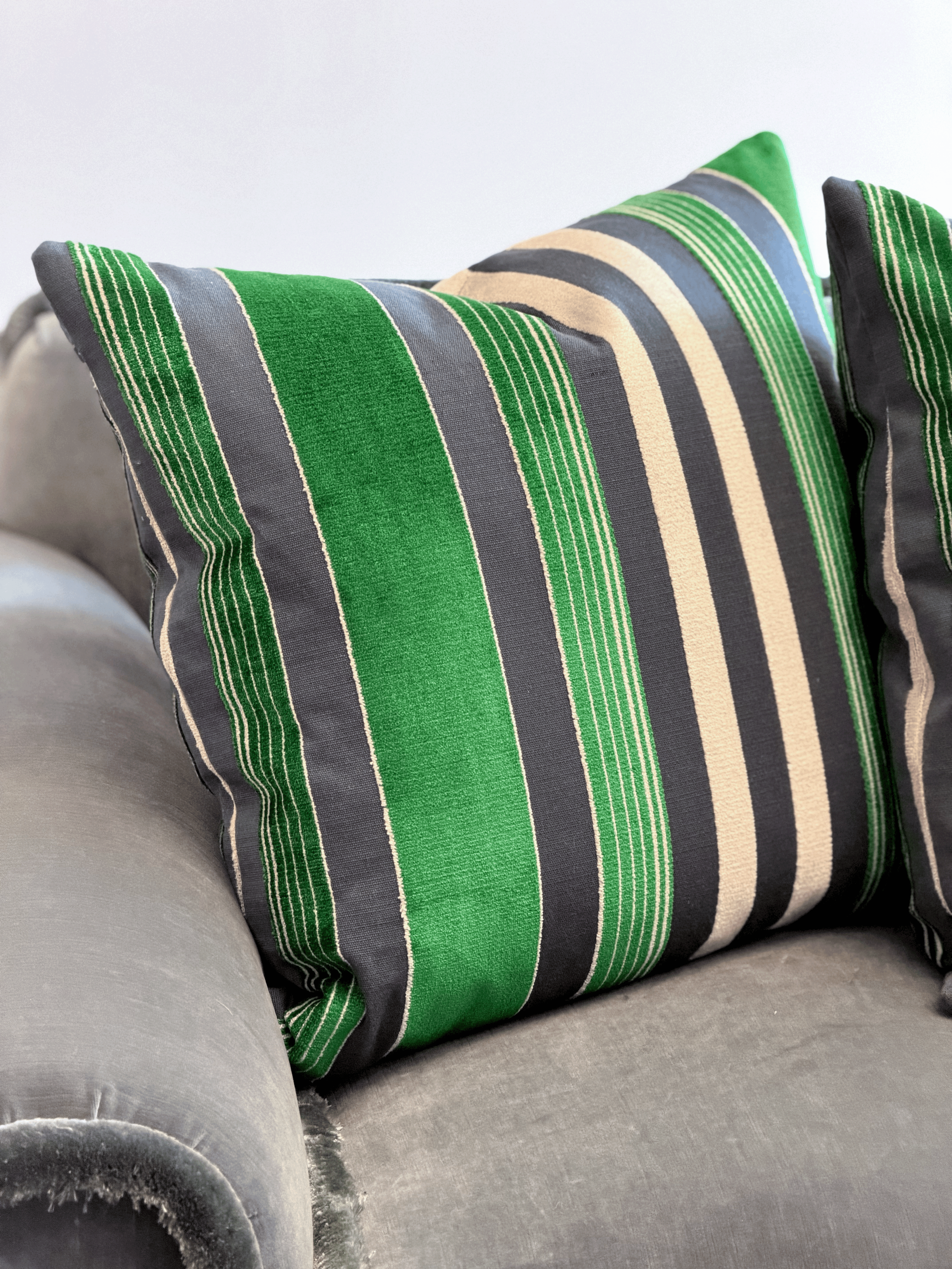 Cayman Bold Stripes, Emerald – Large Throw Pillow