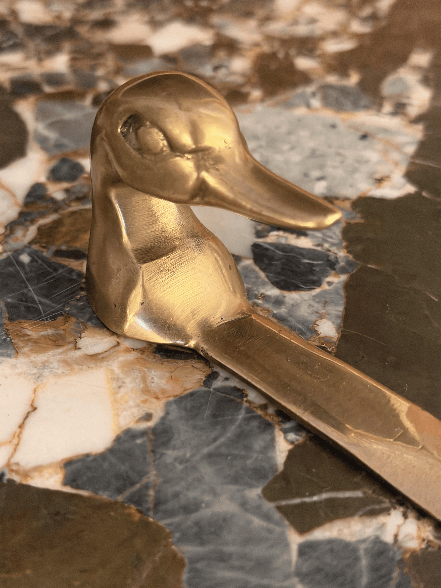 Vintage Brass Duck Letter Opener