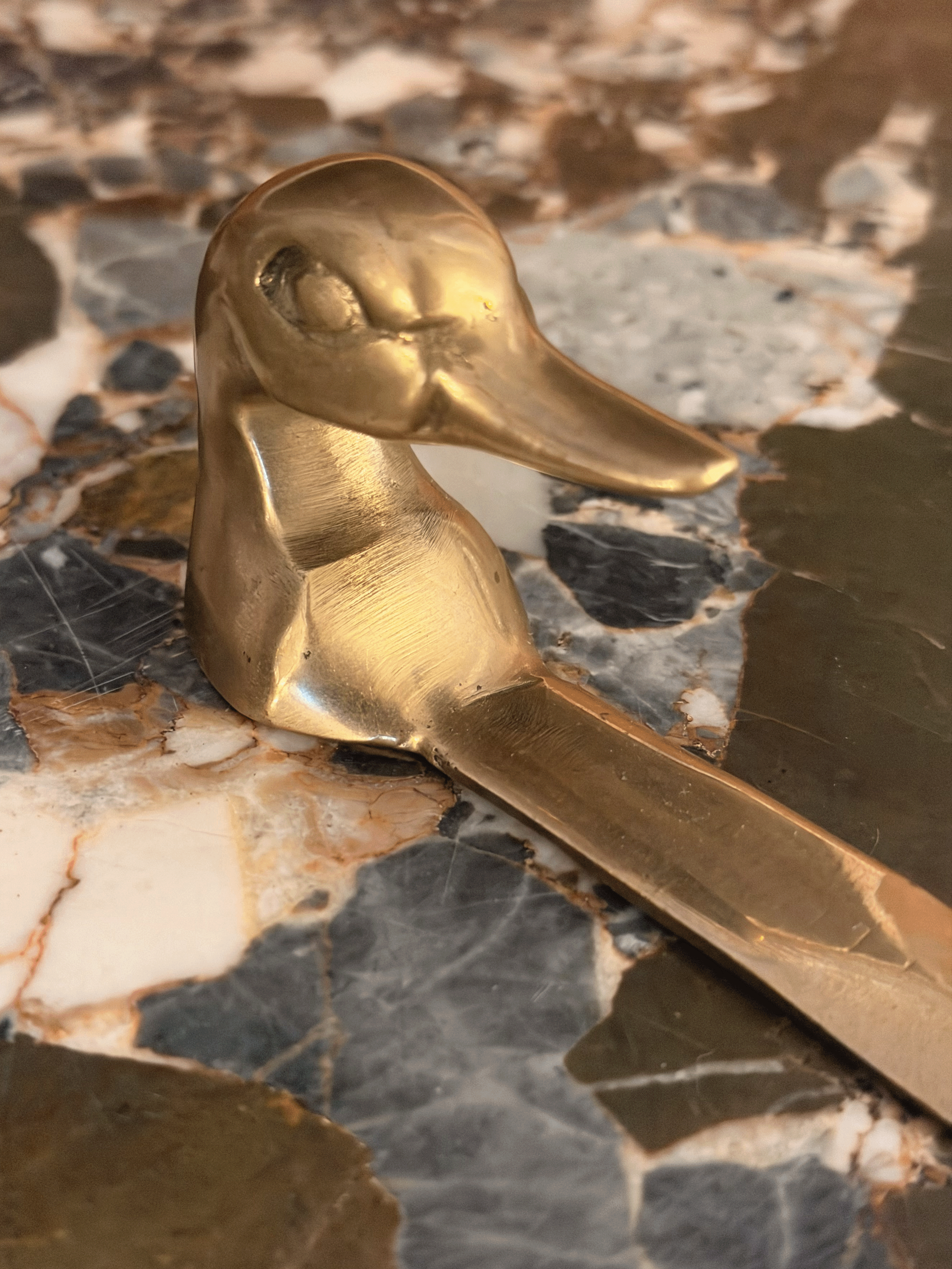 Vintage Brass Duck Letter Opener