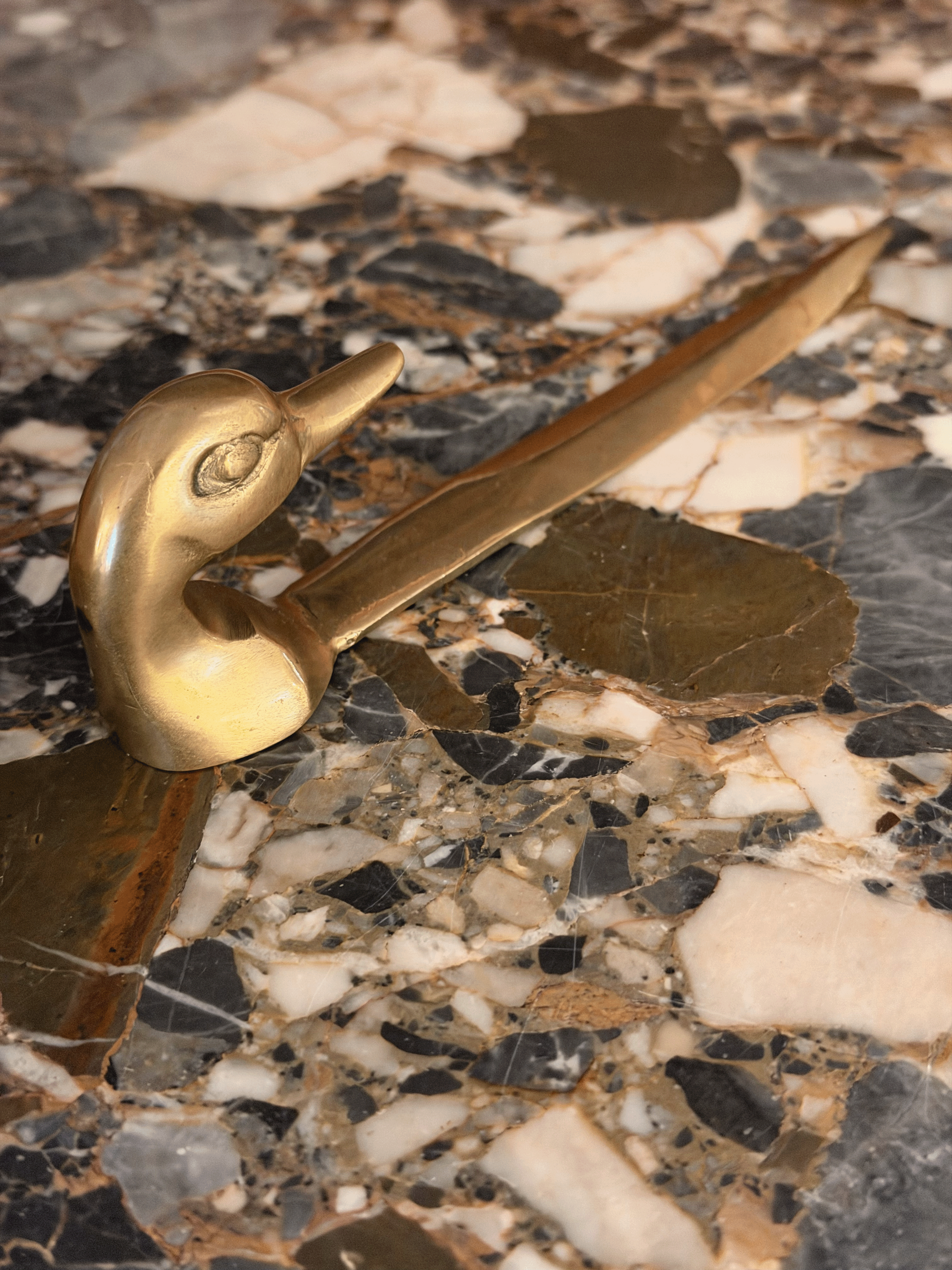 Vintage Brass Duck Letter Opener
