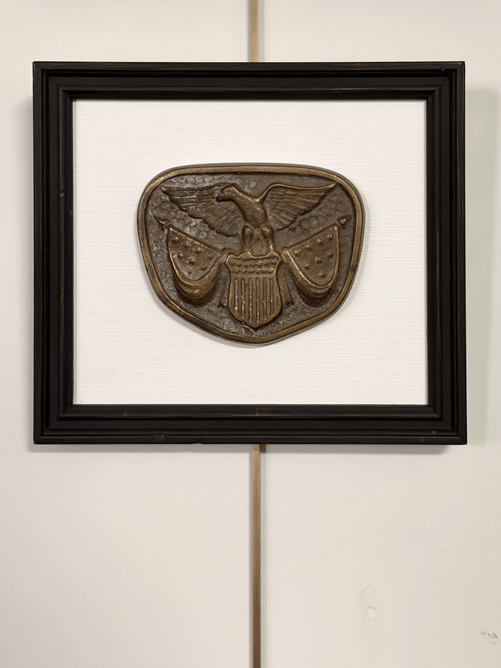 Brass Eagle Medallion, Custom Frame