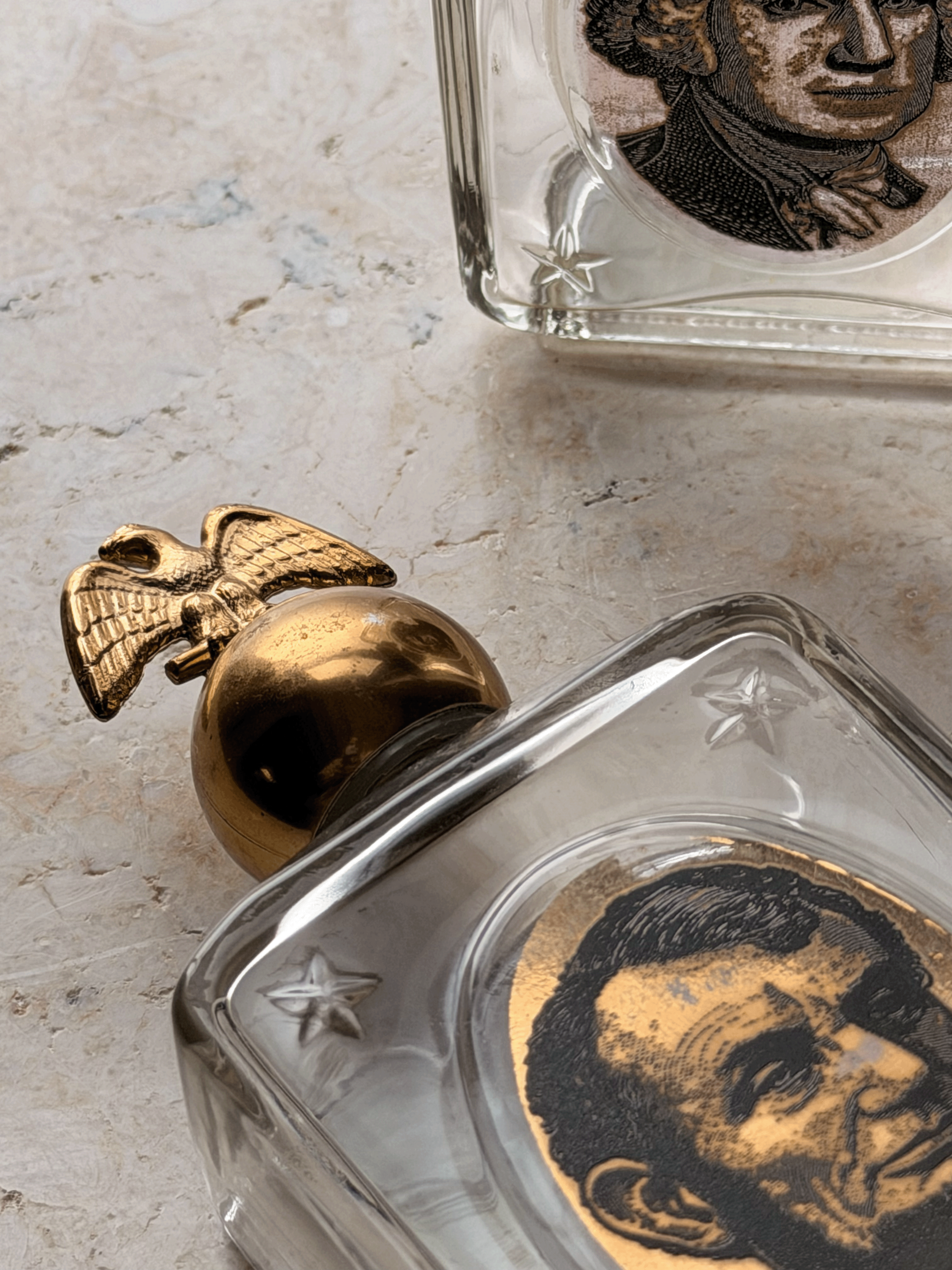 Vintage 1970s Avon Aftershave Glass Bottle, President Lincoln