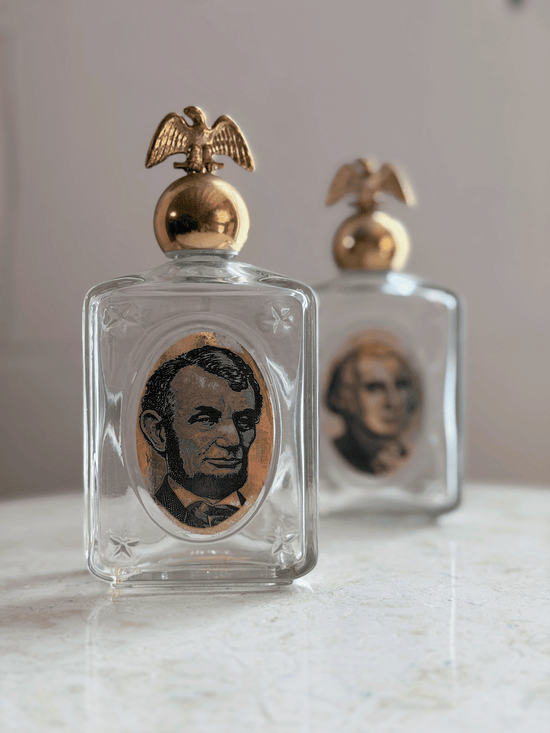 Vintage 1970s Avon Aftershave Glass Bottle, President Lincoln