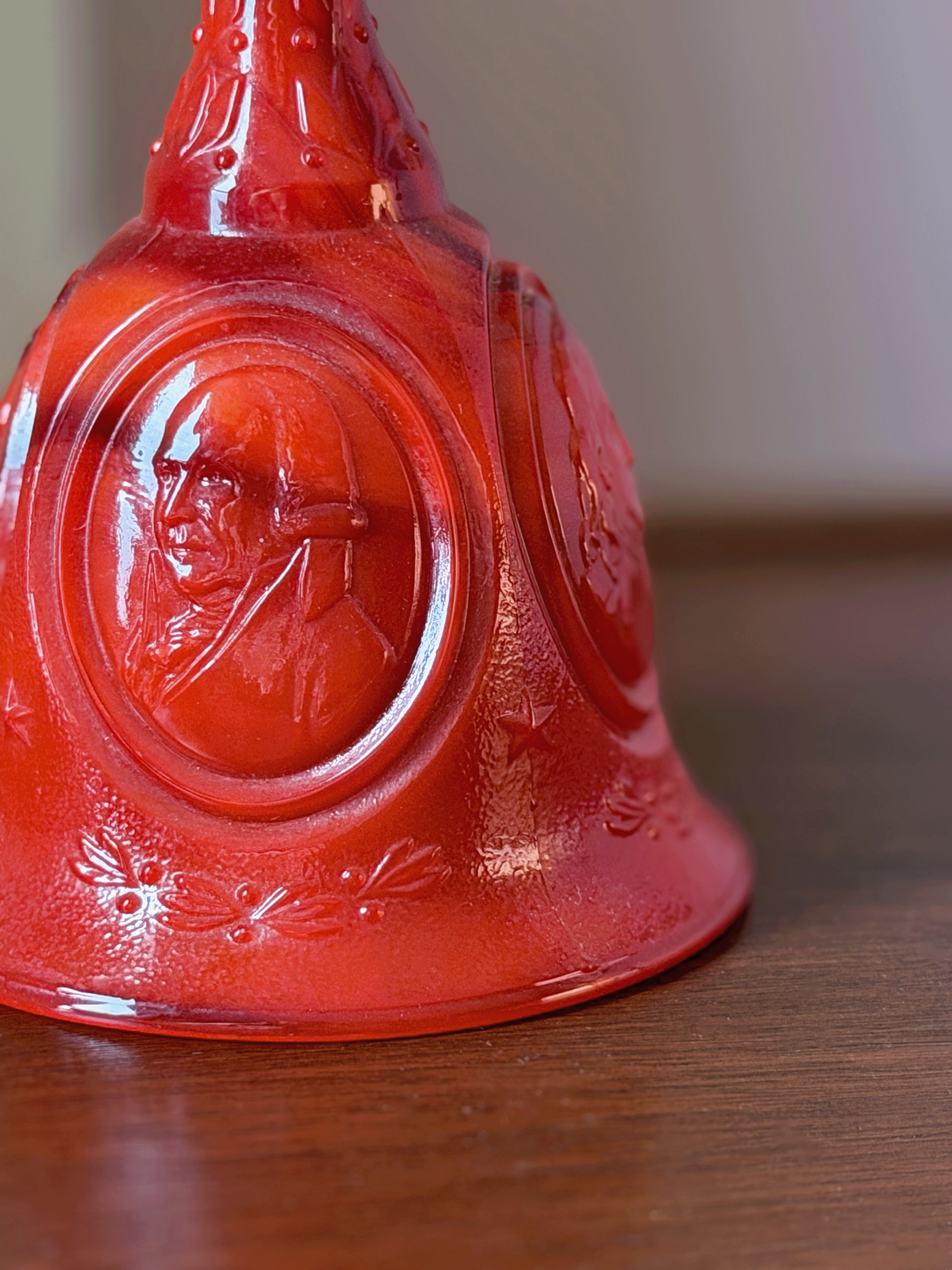 Vintage Fenton Red Slag Glass Bell