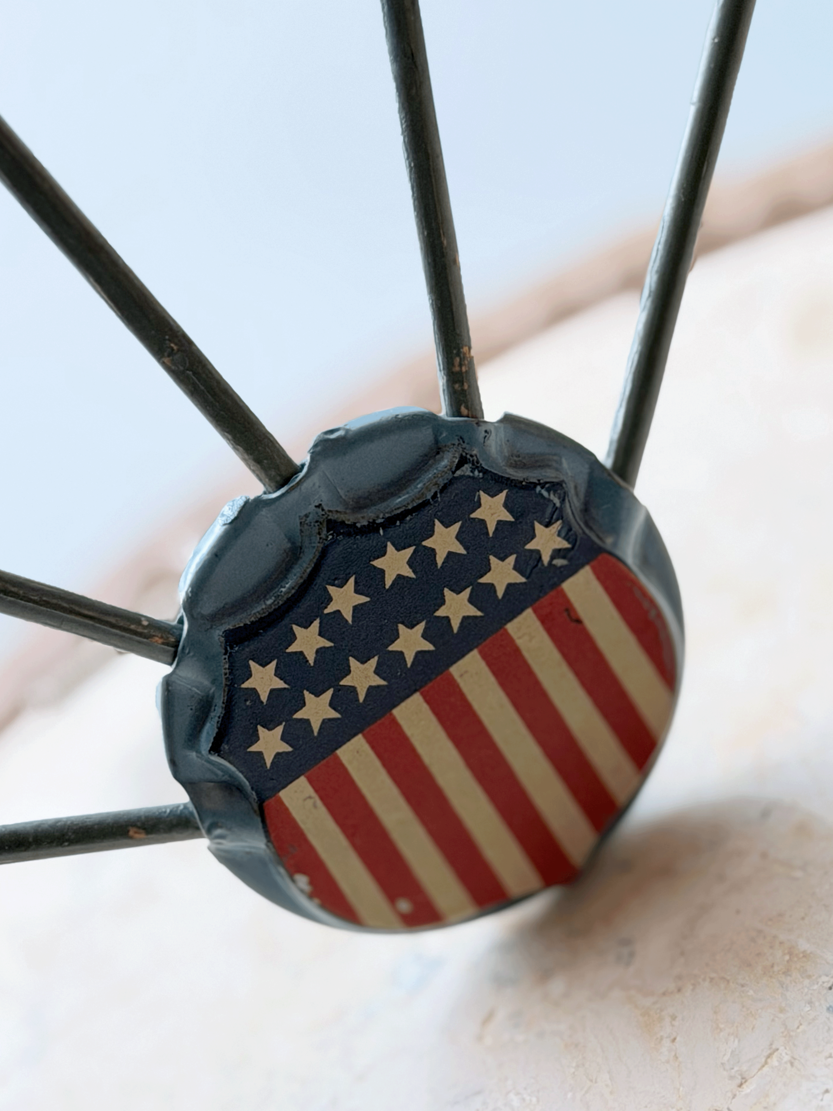 Antique 48 Star U.S. American Flag Auto Radiator Display