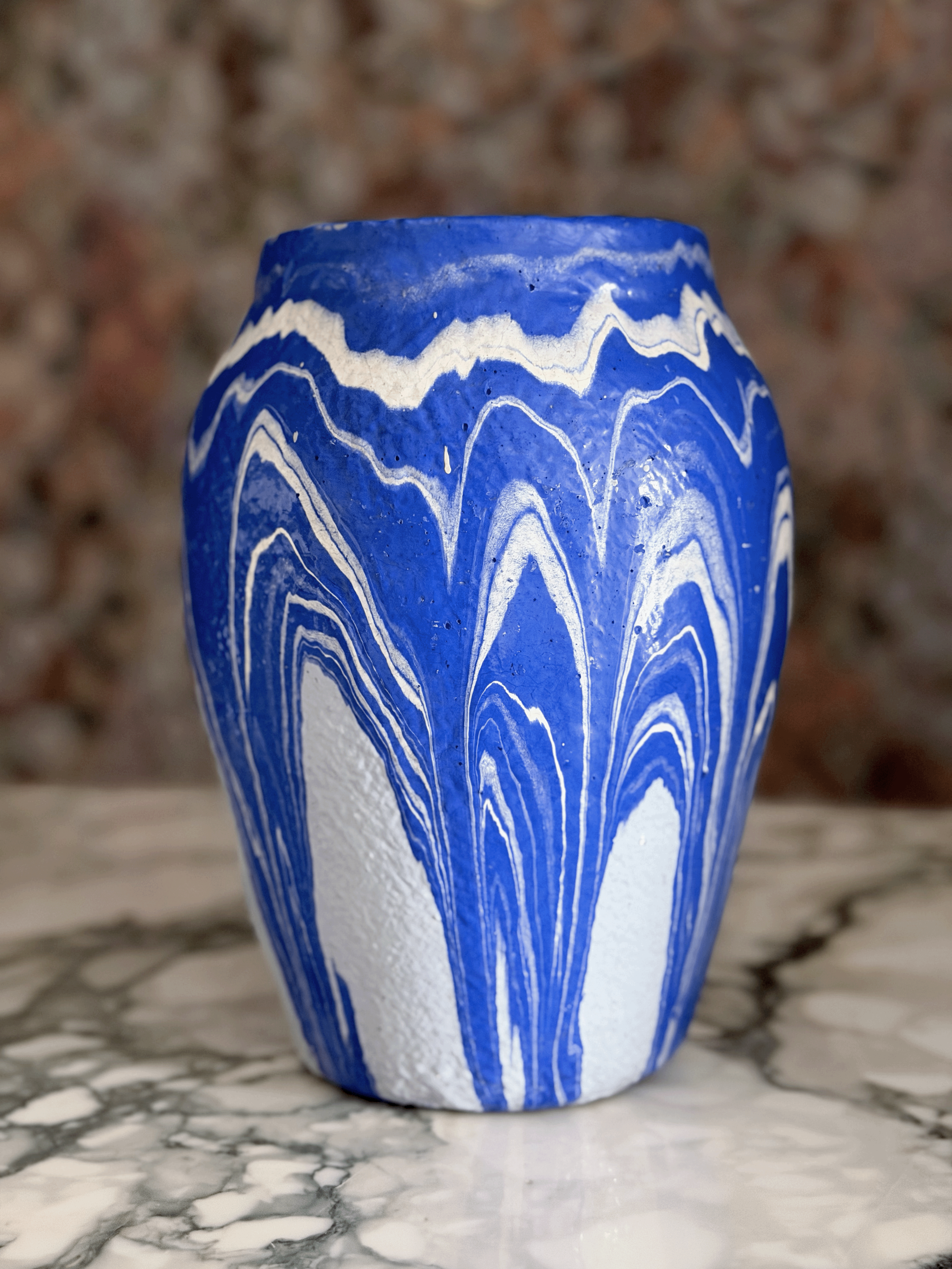 Vintage Ozark Roadside Tourist Pottery Blue Vase