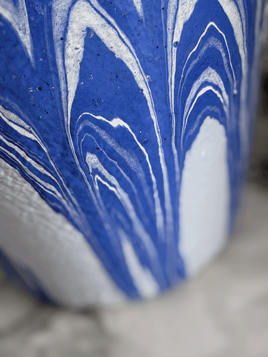 Vintage Ozark Roadside Tourist Pottery Blue Vase