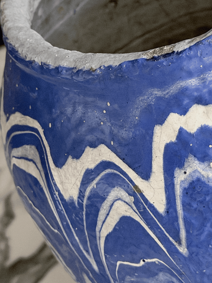 Vintage Ozark Roadside Tourist Pottery Blue Vase
