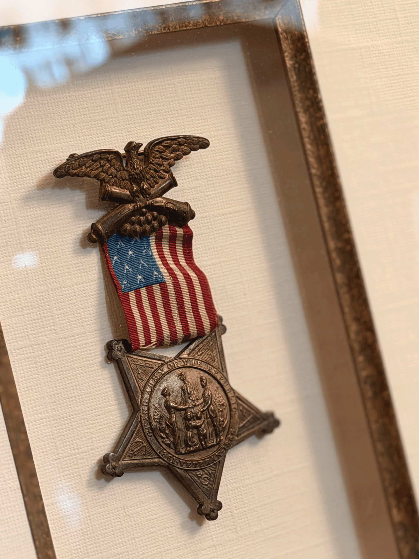 American Civil War Veterans Badge, Custom Framed