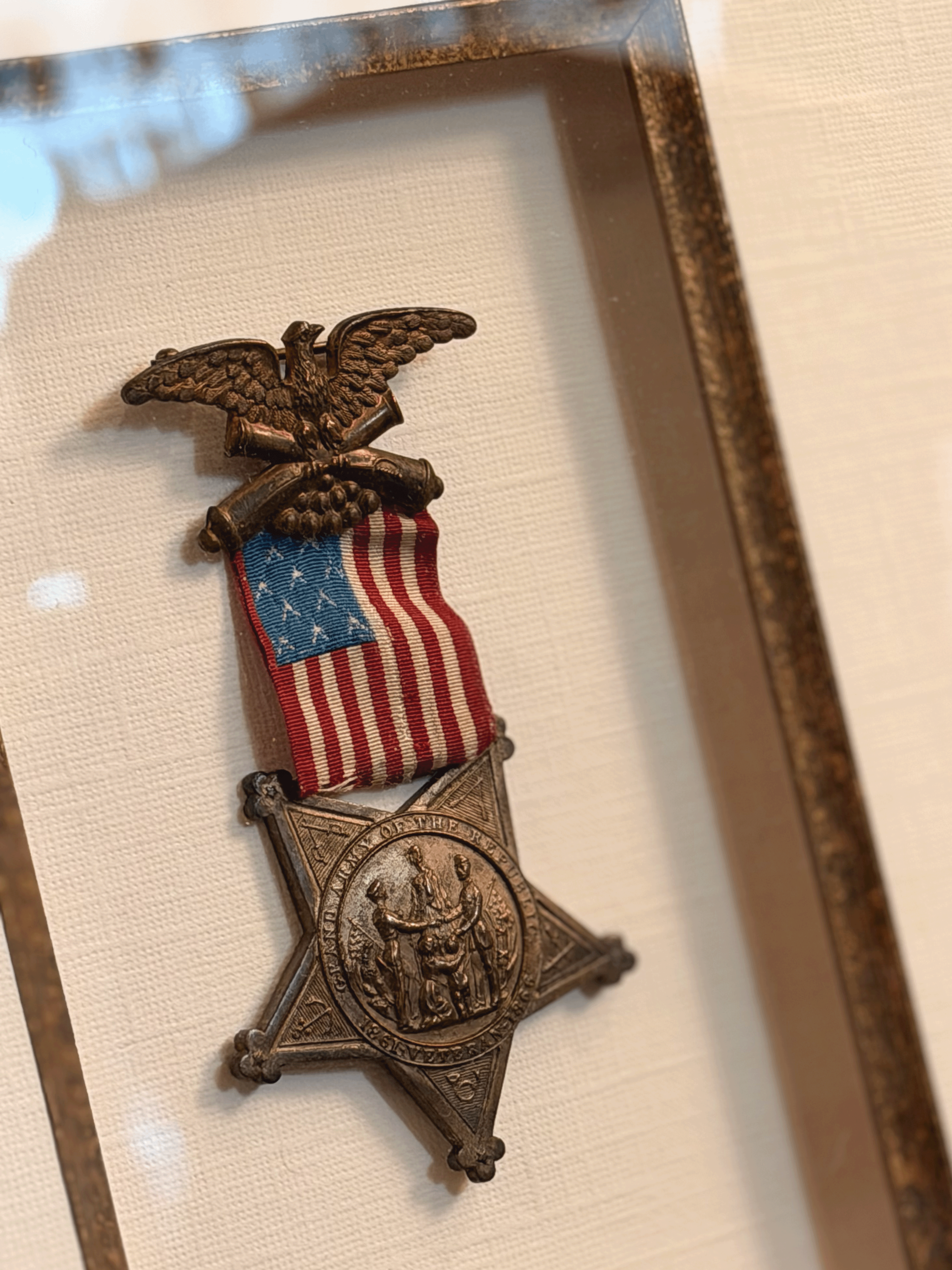 American Civil War Veterans Badge, Custom Framed