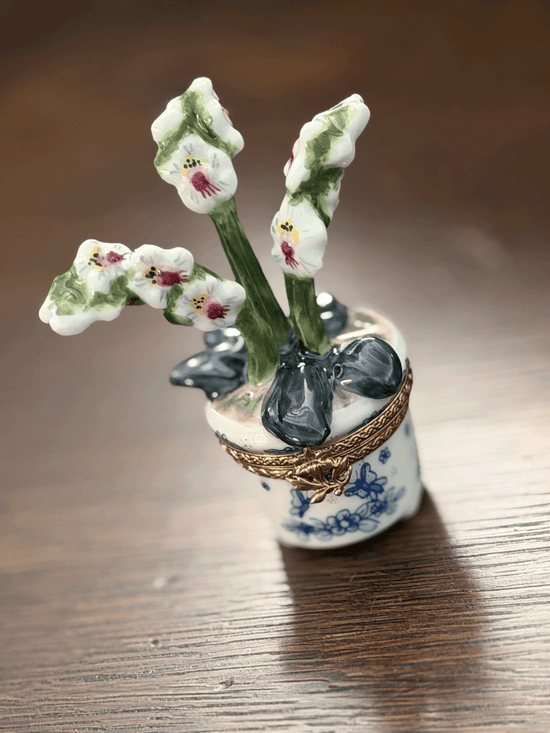 Orchid in a Pot, Limoges Trinket Box