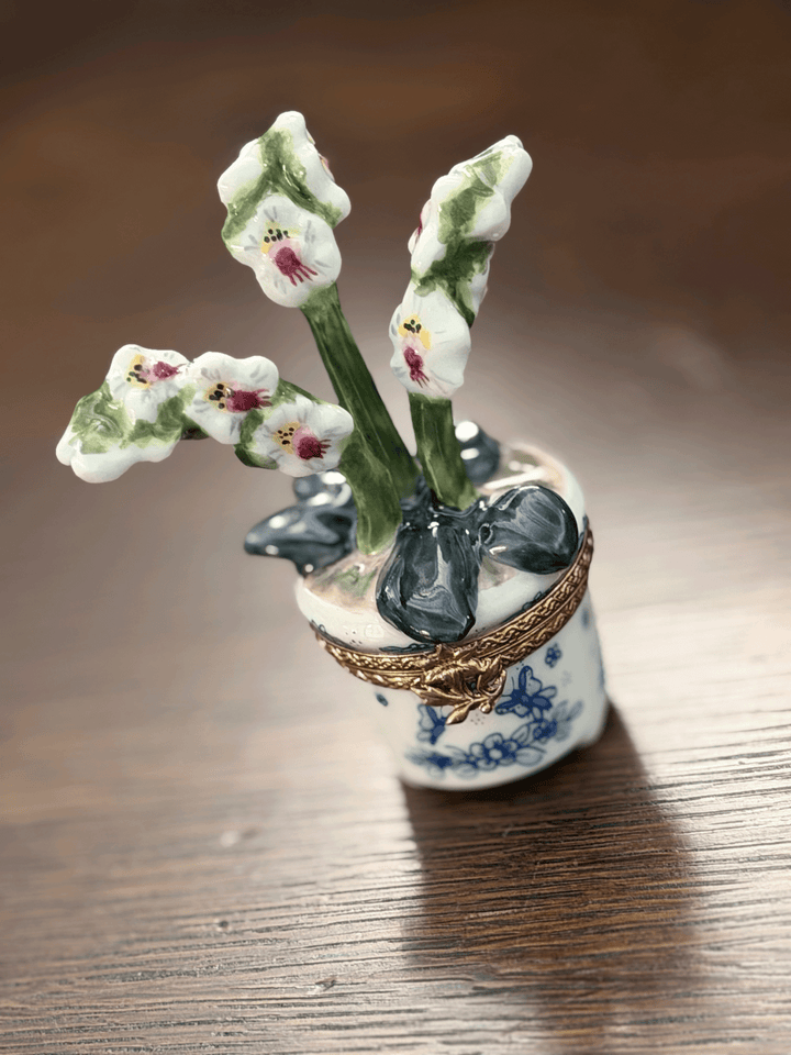 Orchid in a Pot, Limoges Trinket Box
