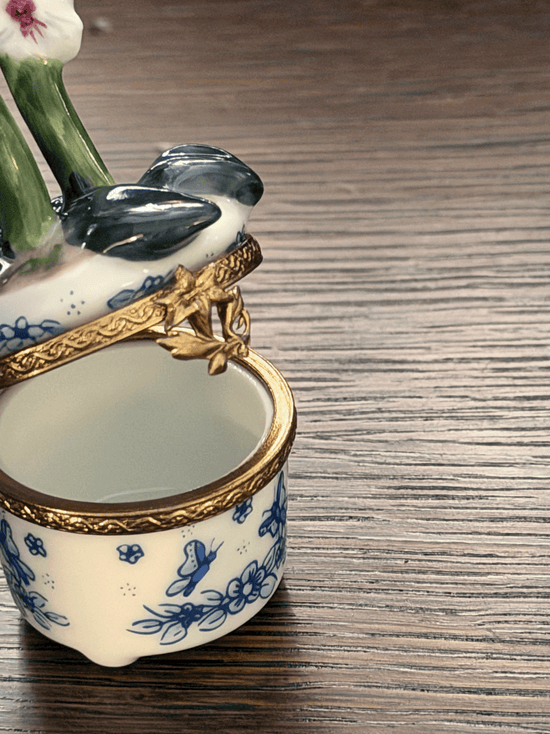 Orchid in a Pot, Limoges Trinket Box