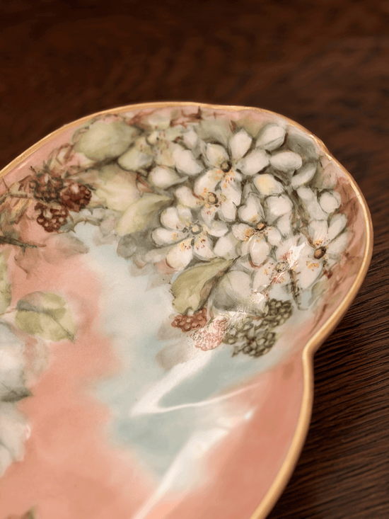 Limoges Candy Dish with Berries and Flowers