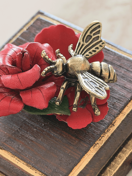 Bee on Leather Rose, Museum Bee