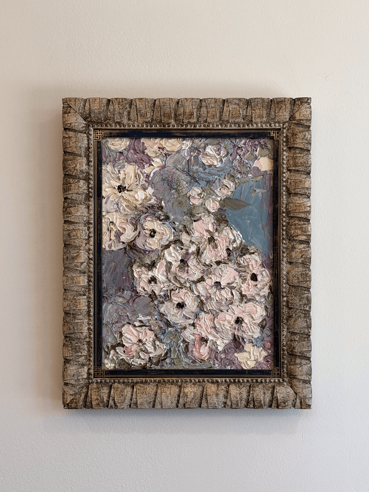 Pink Flower Oil Painting, Tiffany Skilling