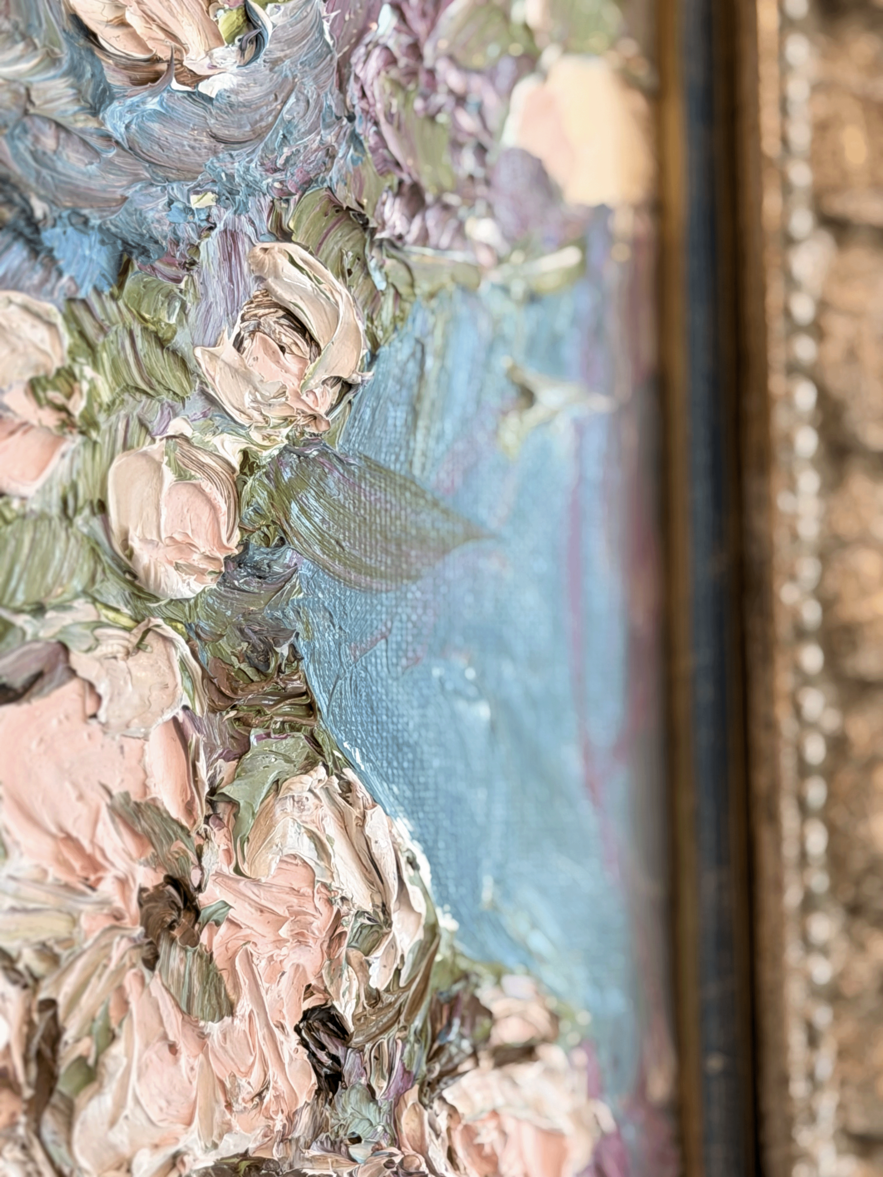 Pink Flower Oil Painting, Tiffany Skilling