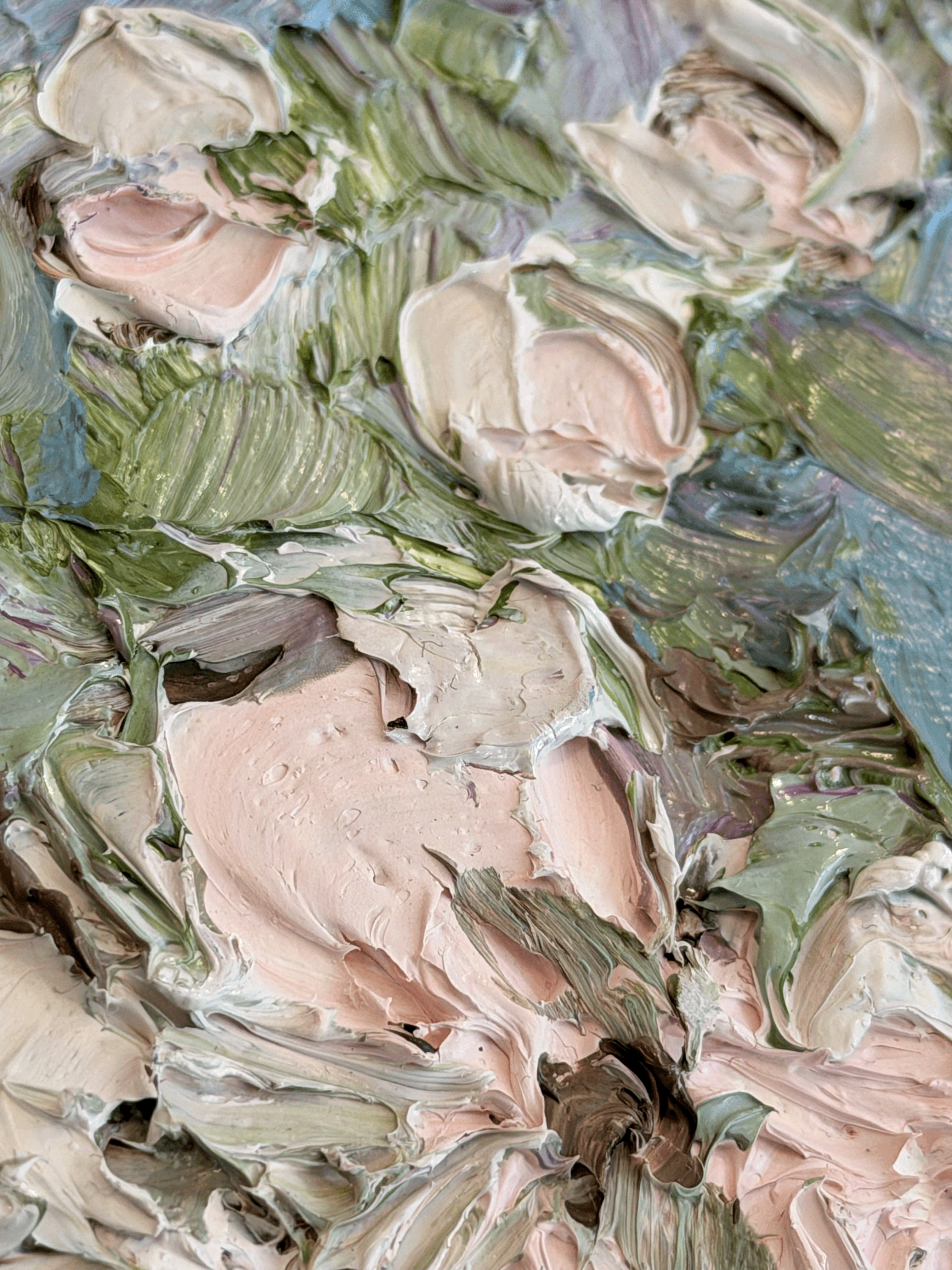 Pink Flower Oil Painting, Tiffany Skilling
