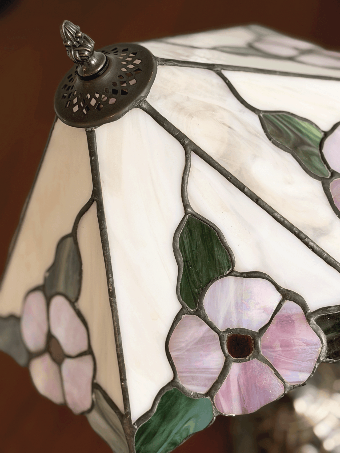 Floral Tiffany Lamps, Pair