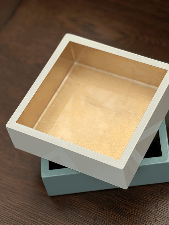 Ivory Lacquer Cocktail Napkin Holder