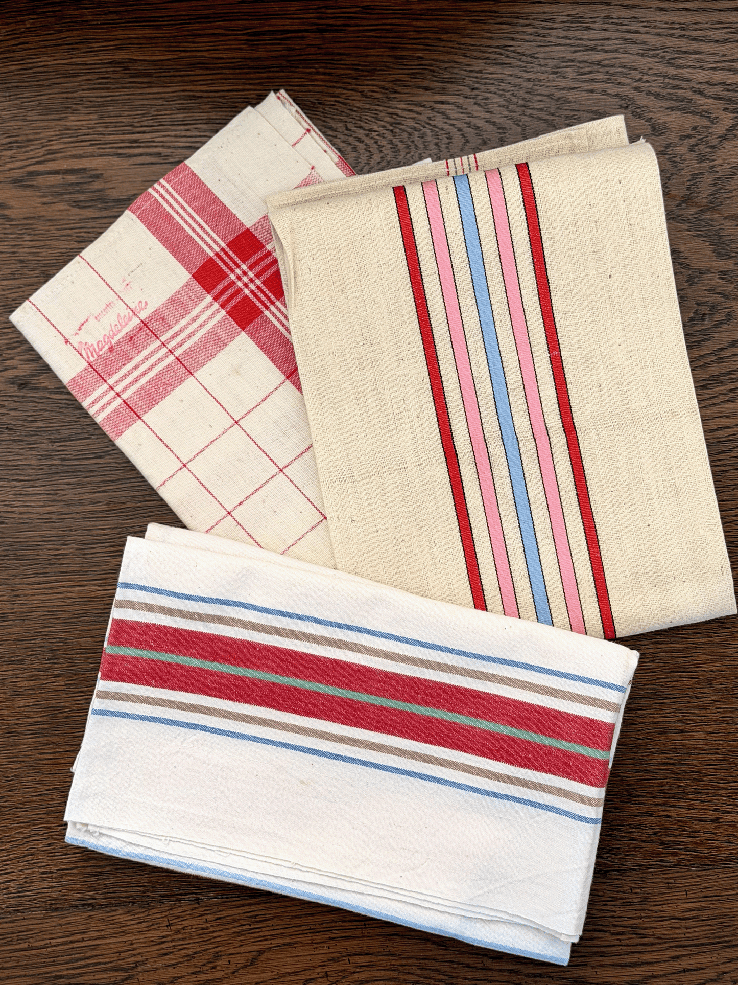 French Tea Towel in Red Plaid