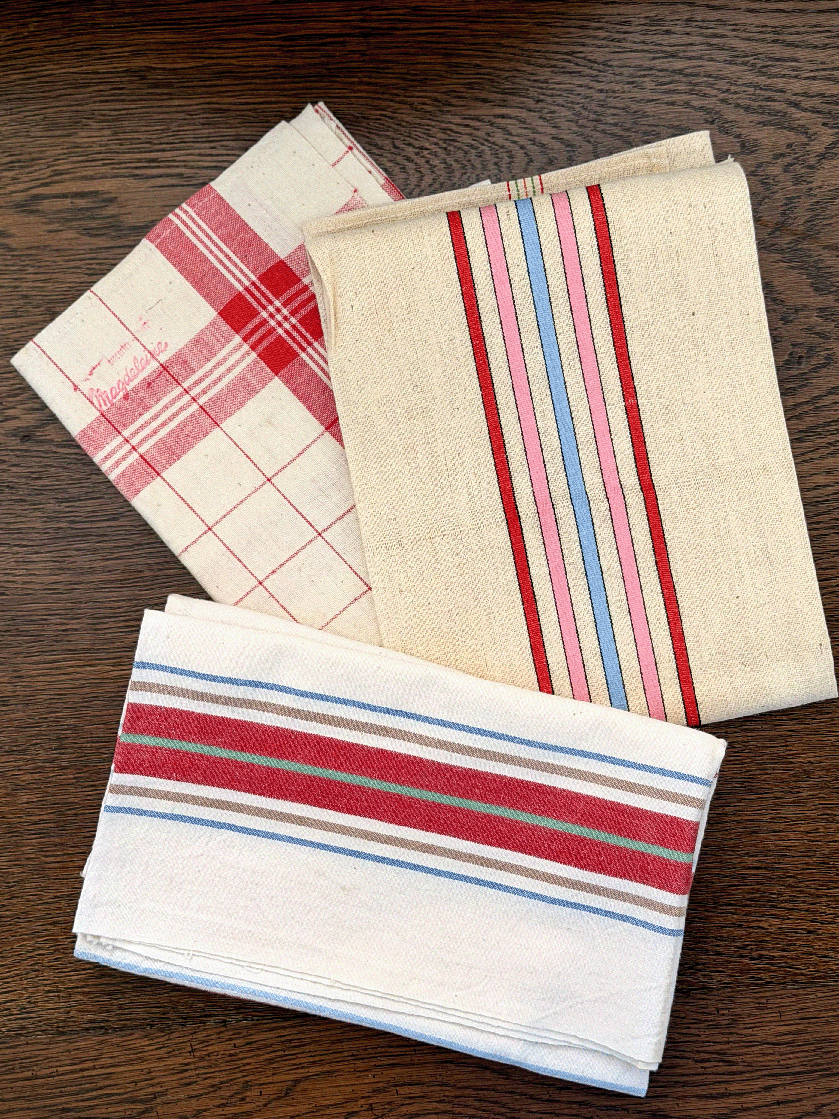 French Tea Towel in Red Plaid