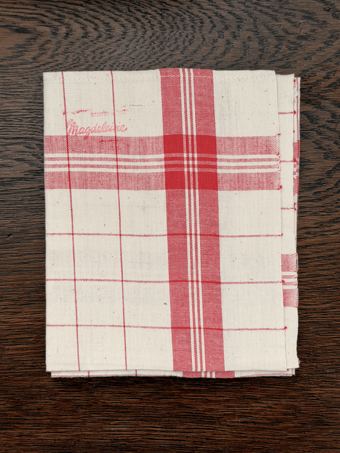 French Tea Towel in Red Plaid